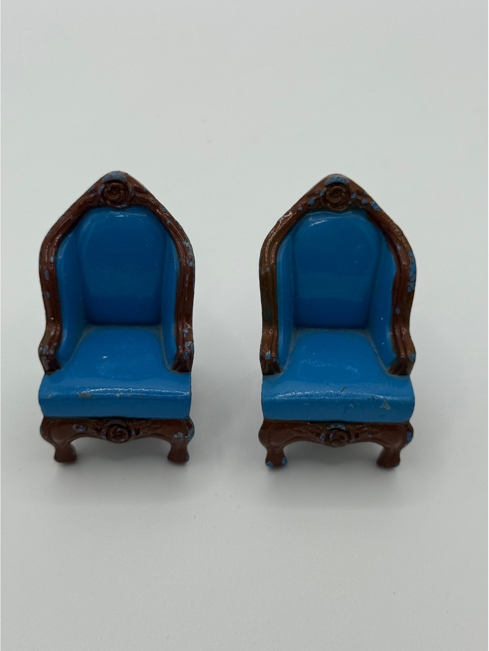 1:24 Scale Vintage Mattel The Littles Metal Armchairs Dollhouse Furniture Pair